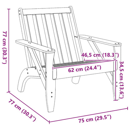 vidaXL Adirondack-Gartenstühle 2Stk. Weiß 75x77x77cm Massivholz Kiefer