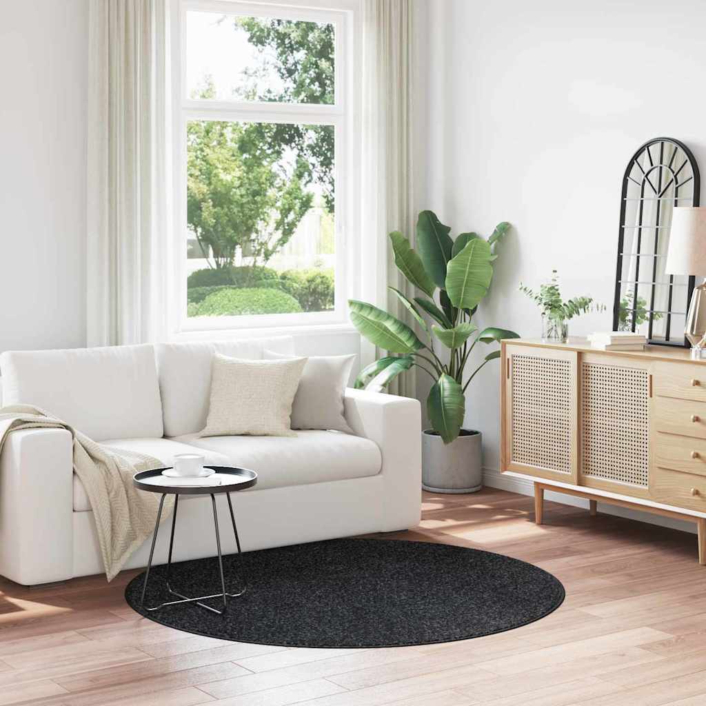 vidaXL Anti-Rutsch Shaggy Teppich Dunkelgrau 160 x 160 cm PP