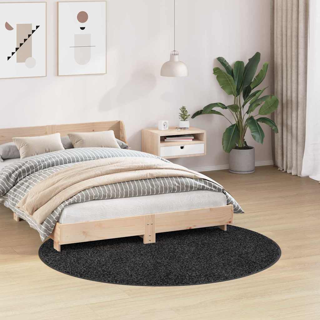 vidaXL Anti-Rutsch Shaggy Teppich Dunkelgrau 160 x 160 cm PP