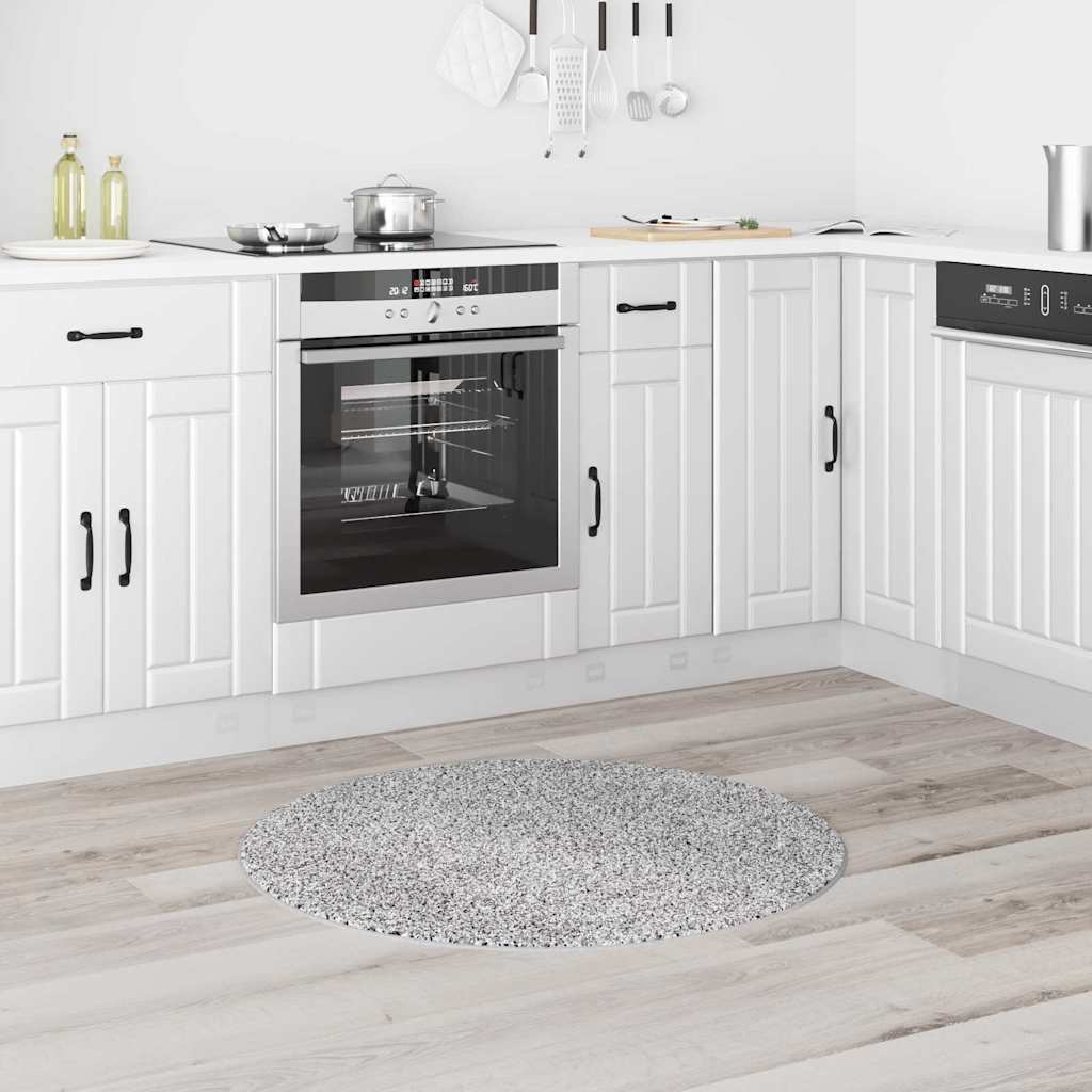 vidaXL Anti-Rutsch Shaggy Teppich Grau 90 x 90 cm PP