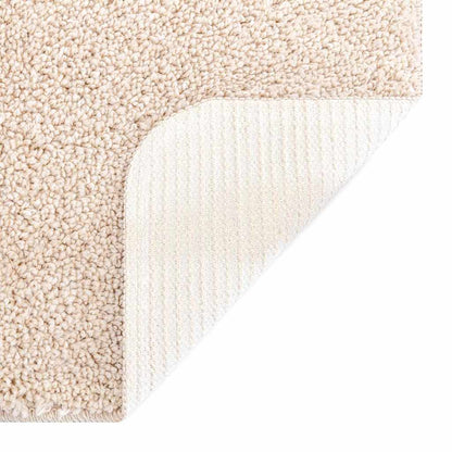 vidaXL Tapis shaggy antidérapant crème 160 x 160 cm PP
