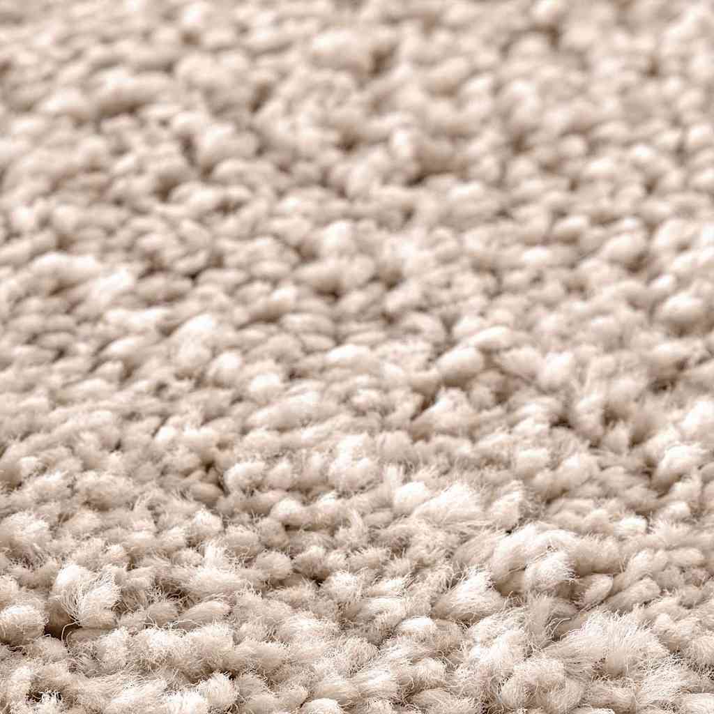 Anti-Rutsch Shaggy Teppich Creme 120 x 120 cm PP