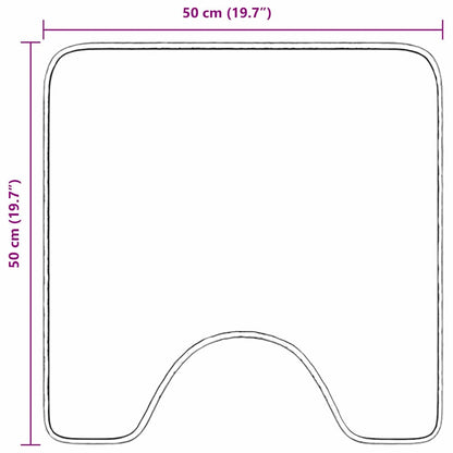 Rutschfeste Badematte mit Toilettenausschnitt Creme 50 x 50 cm