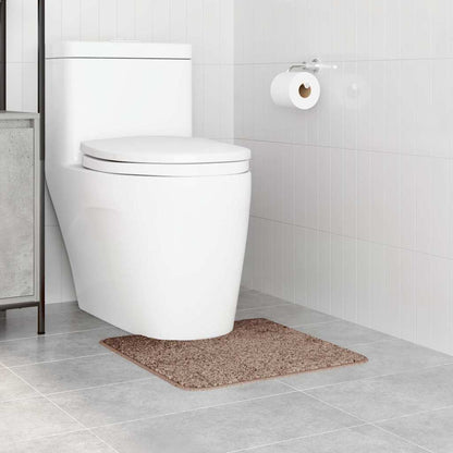 Rutschfeste Badematte mit Toilettenausschnitt Braun 50 x 50 cm
