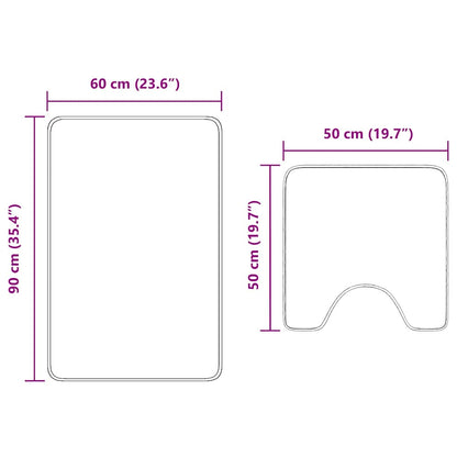Anti-Rutsch Badematten-Set 2 pcs Rot PP