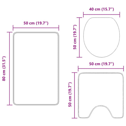 Anti-Rutsch Badematten-Set 3 pcs Grün PP