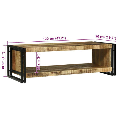 vidaXL Couchtisch Braun 120 x 50 x 38 cm Massivholz Mango