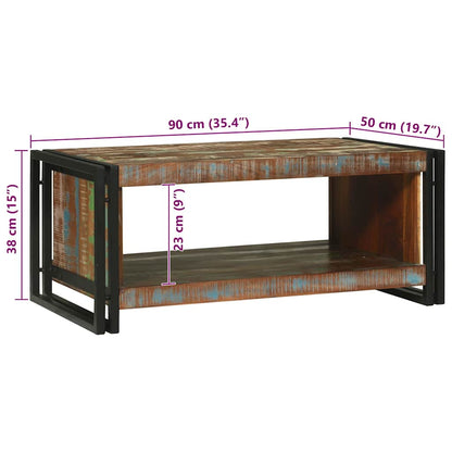 vidaXL Couchtisch 90 x 50 x 38 cm Massives upgecyceltes Holz