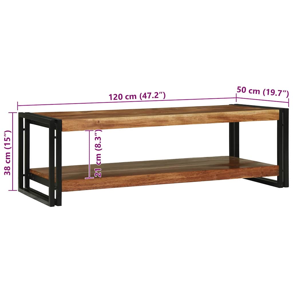 vidaXL Couchtisch Braun 120 x 50 x 38 cm Massivholz Akazie