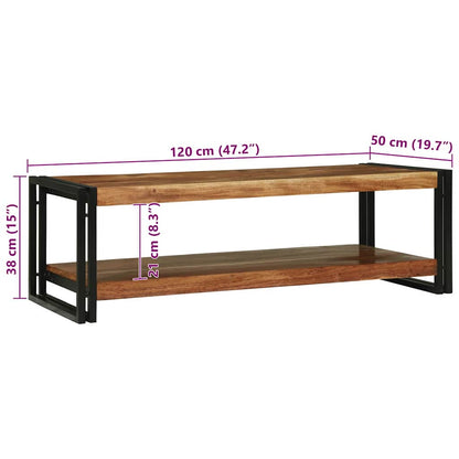 vidaXL Couchtisch Braun 120 x 50 x 38 cm Massivholz Akazie