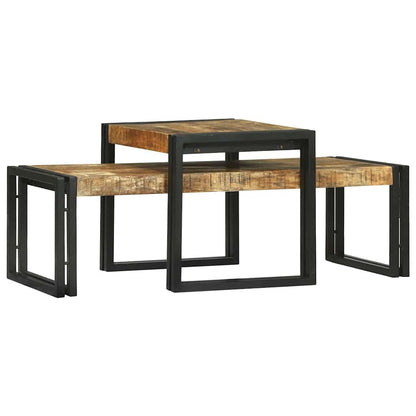 vidaXL Couchtisch 2 pcs Braun 48 x 40 x 40 cm Massivholz Mango
