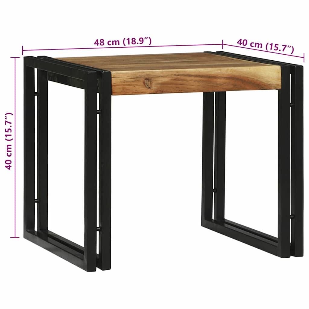 vidaXL Couchtisch 2 pcs Braun 48 x 40 x 40 cm Massivholz Akazie
