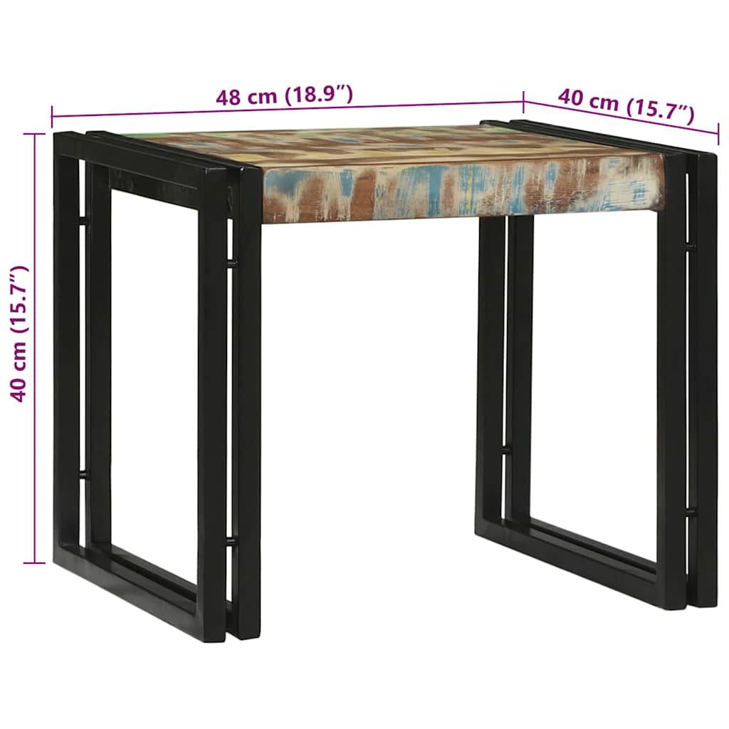 vidaXL Couchtisch 2 pcs Mehrfarbig Massives upgecyceltes Holz