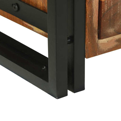 vidaXL Couchtisch mit Schubladen Mehrfarbig Massives upgecyceltes Holz