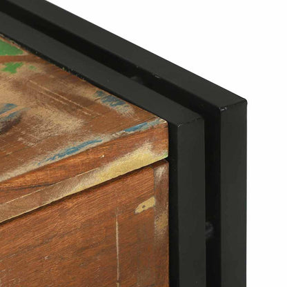 vidaXL Couchtisch mit Schubladen Mehrfarbig Massives upgecyceltes Holz