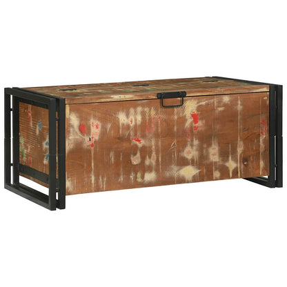 vidaXL Couchtisch mit Schubladen Mehrfarbig Massives upgecyceltes Holz