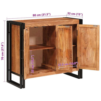 vidaXL Sideboard mit Türen Braun Massivholz Akazie und Metall