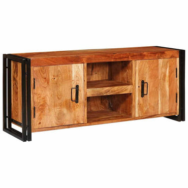vidaXL TV-Schränk mit Regal Braun 120 x 33 x 50 cm Massivholz Akazie