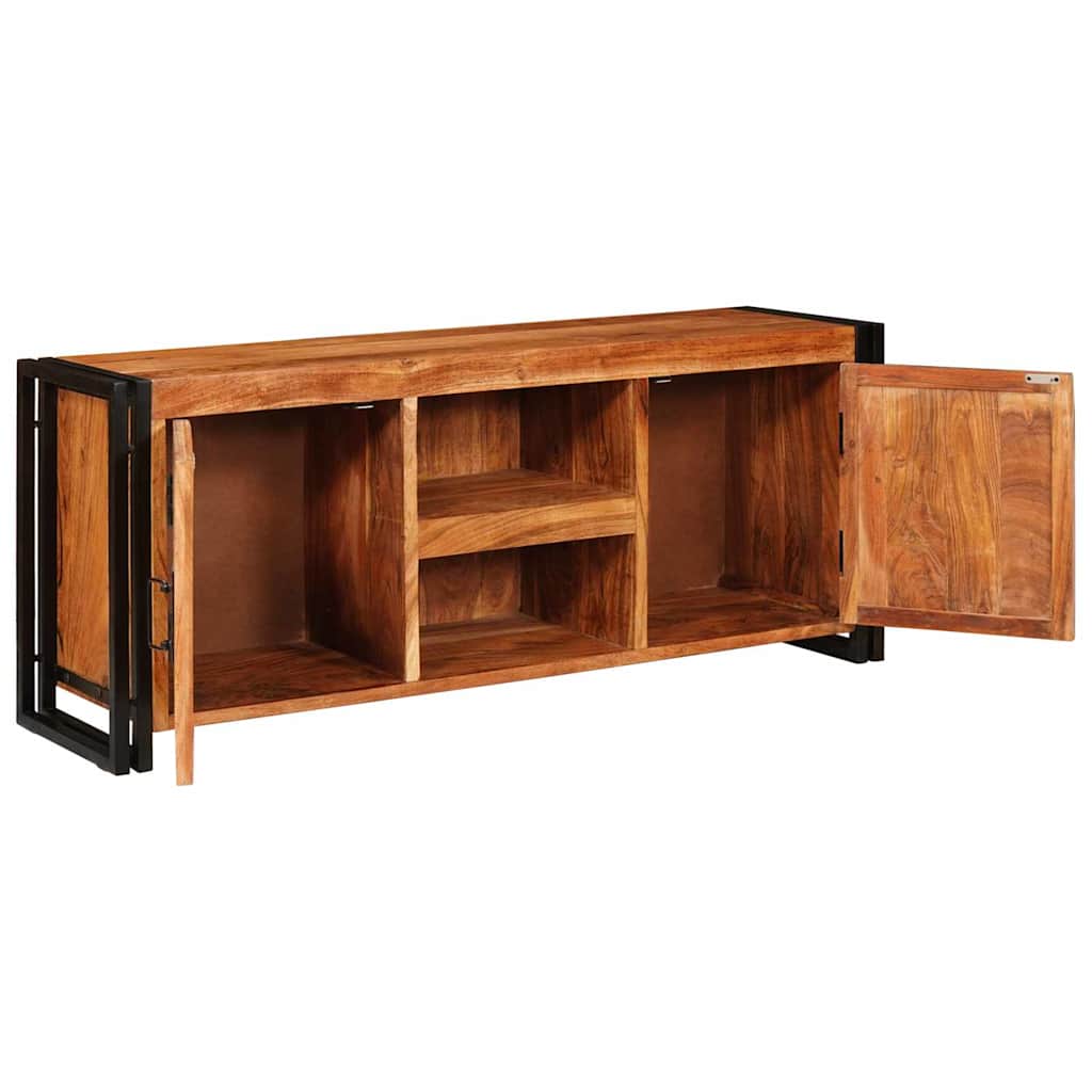 vidaXL TV-Schränk mit Regal Braun 120 x 33 x 50 cm Massivholz Akazie