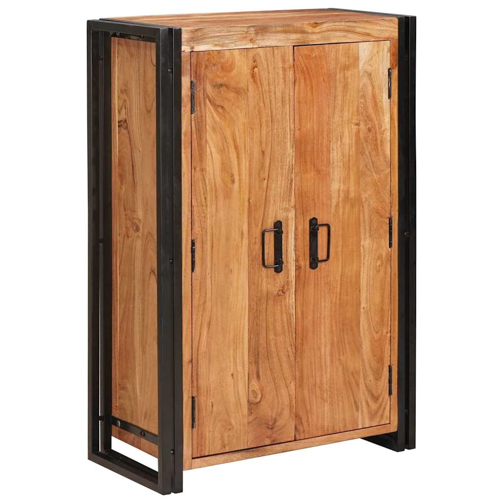 vidaXL Bahut avec portes Marron Bois d'acacia massif et métal