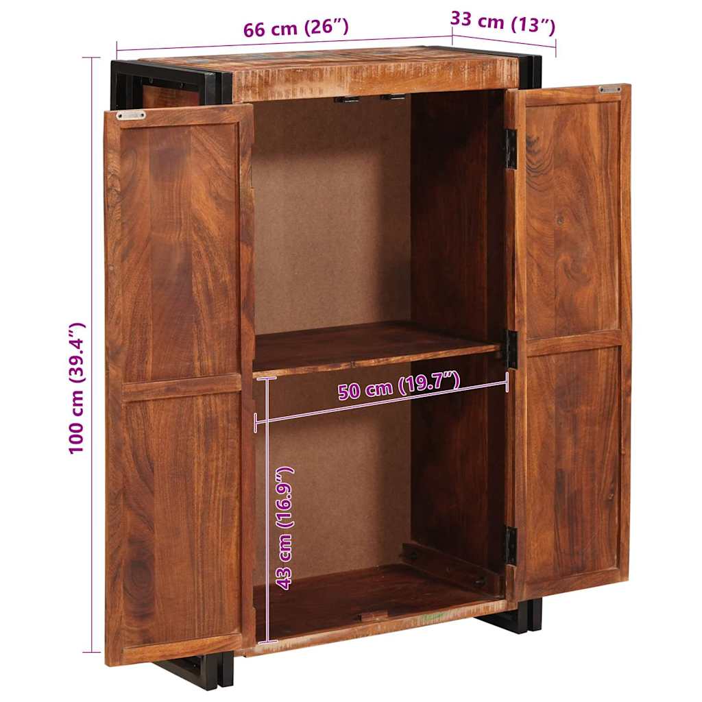 vidaXL Bahut avec portes Marron Bois de récupération massif et métal