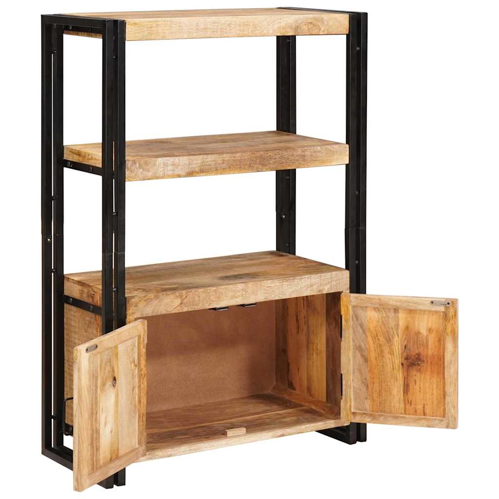vidaXL Bibliothèque avec portes, marron, en bois de manguier massif et métal