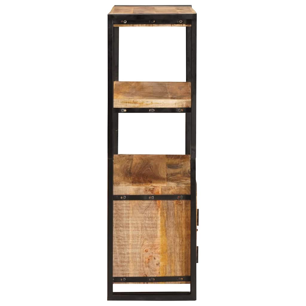 vidaXL Bibliothèque avec portes, marron, en bois de manguier massif et métal