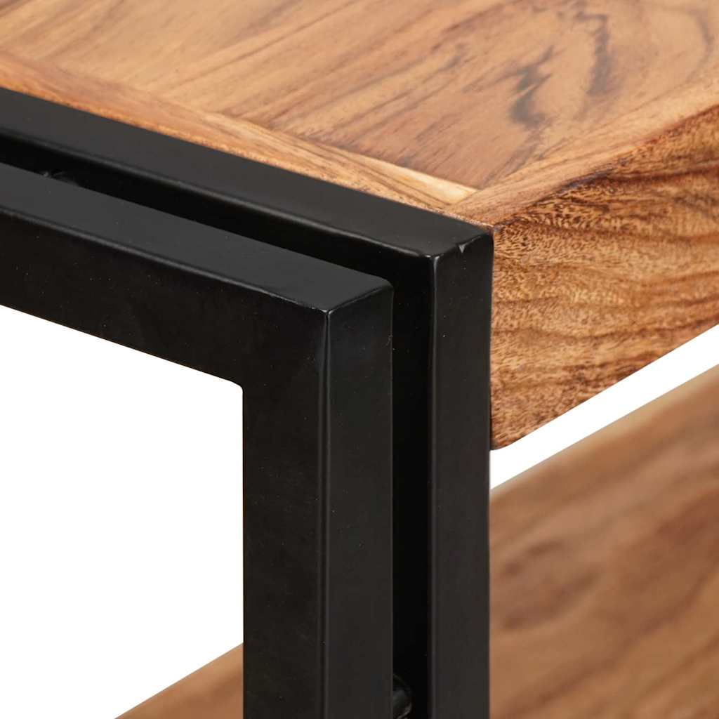 vidaXL Étagère à livres avec portes Marron Bois d'acacia massif et métal