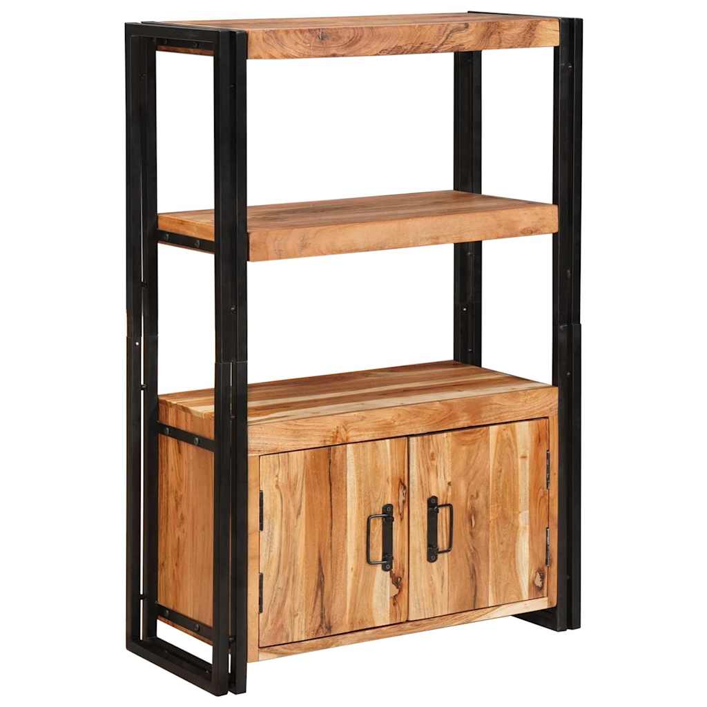 vidaXL Étagère à livres avec portes Marron Bois d'acacia massif et métal