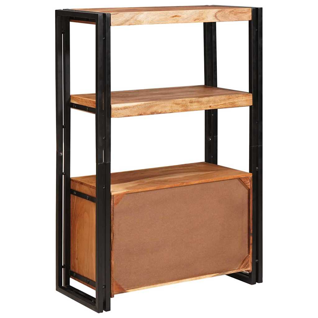 vidaXL Étagère à livres avec portes Marron Bois d'acacia massif et métal