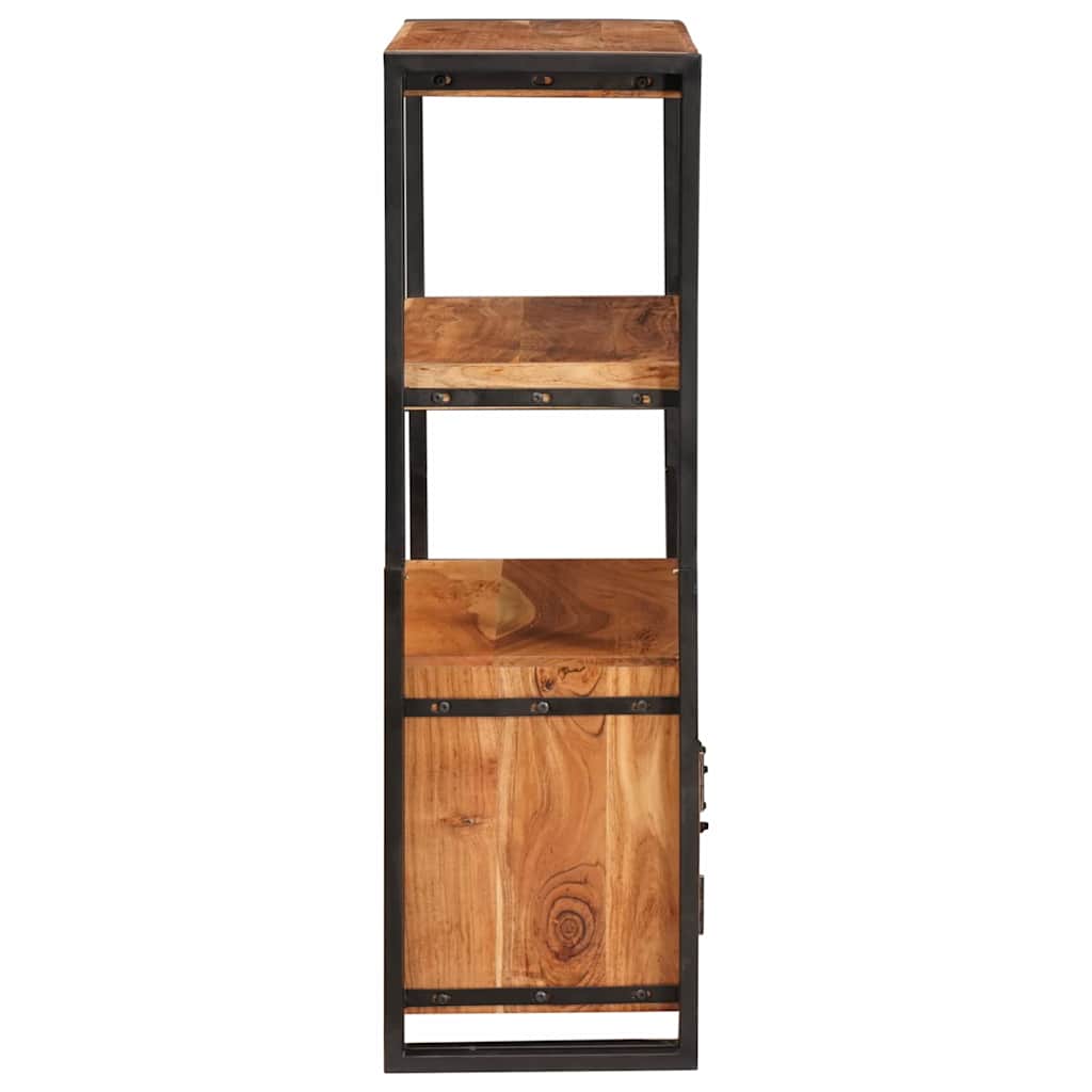vidaXL Étagère à livres avec portes Marron Bois d'acacia massif et métal