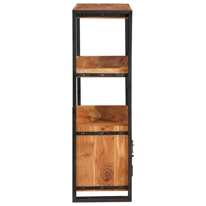 vidaXL Étagère à livres avec portes Marron Bois d'acacia massif et métal