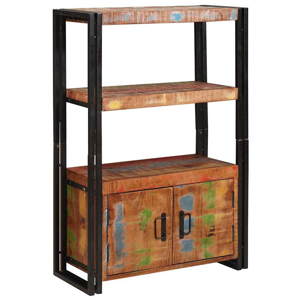 vidaXL Bibliothèque avec portes Marron Bois de récupération massif et métal
