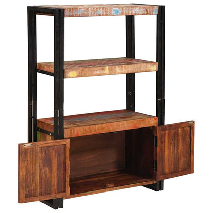 vidaXL Bibliothèque avec portes Marron Bois de récupération massif et métal