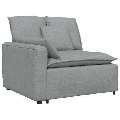 vidaXL Modulares Sofa mit Fußhocker und Kissen Hellgrau