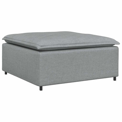 vidaXL Modulares Sofa mit Fußhocker und Kissen Hellgrau