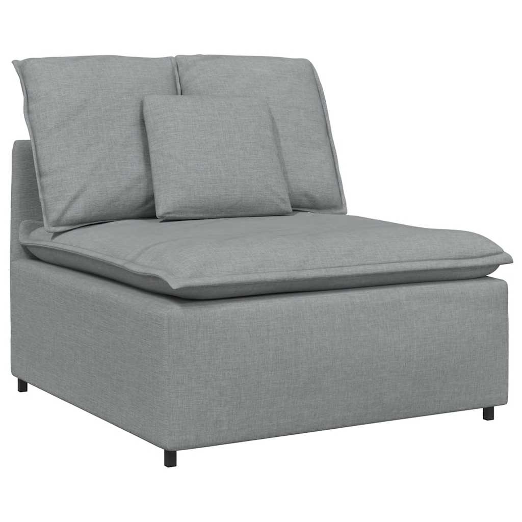 vidaXL Modulares Sofa mit Fußhocker und Kissen Hellgrau