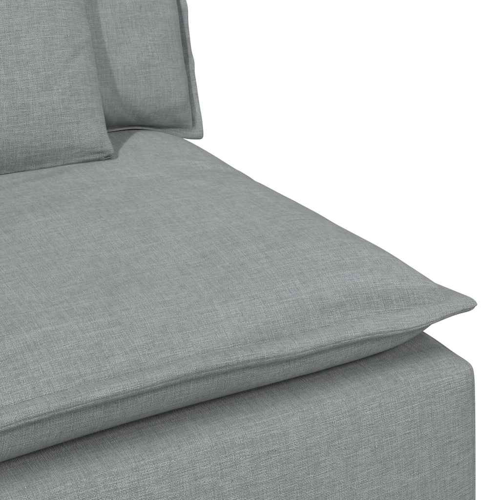 vidaXL Modulares Sofa mit Fußhocker und Kissen Hellgrau
