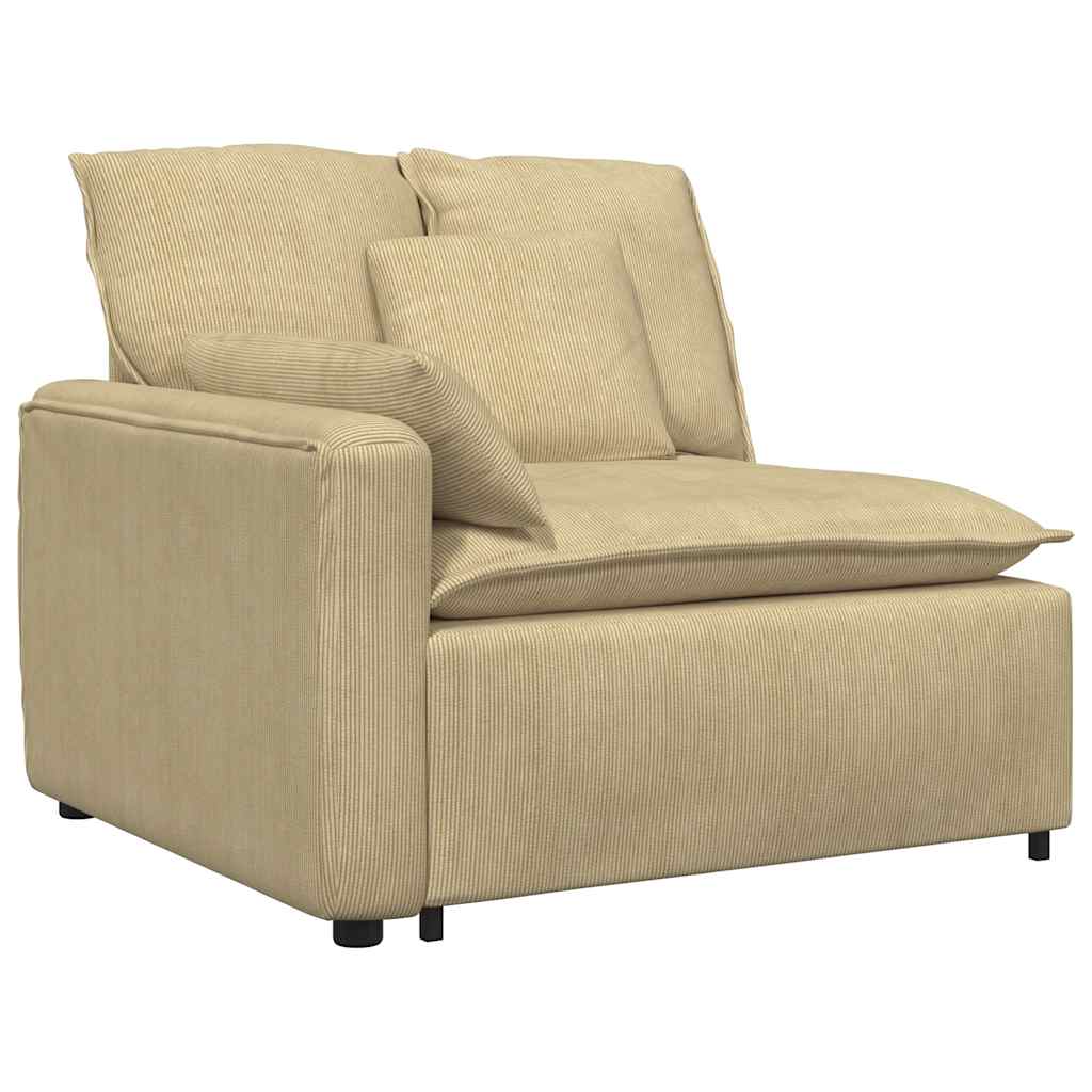 Modulares Sofa mit Fußhocker und Kissen Graugrün