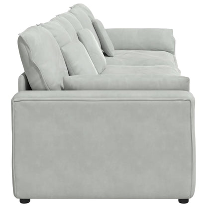 Modulares Sofa mit Kissen Hellgrau