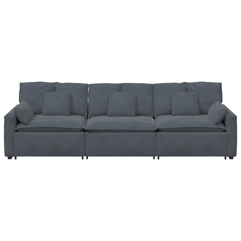 Modulares Sofa mit Kissen Dunkelgrau