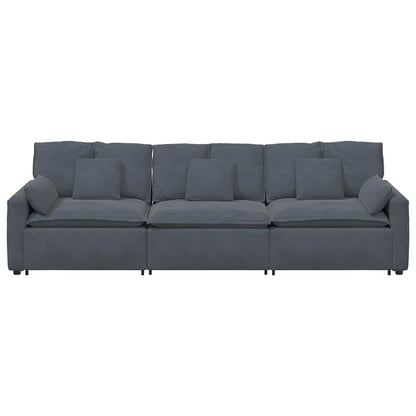 Modulares Sofa mit Kissen Dunkelgrau