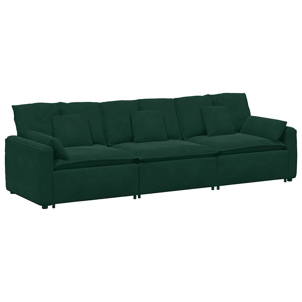 Modulares Sofa mit Kissen Dunkelgrün
