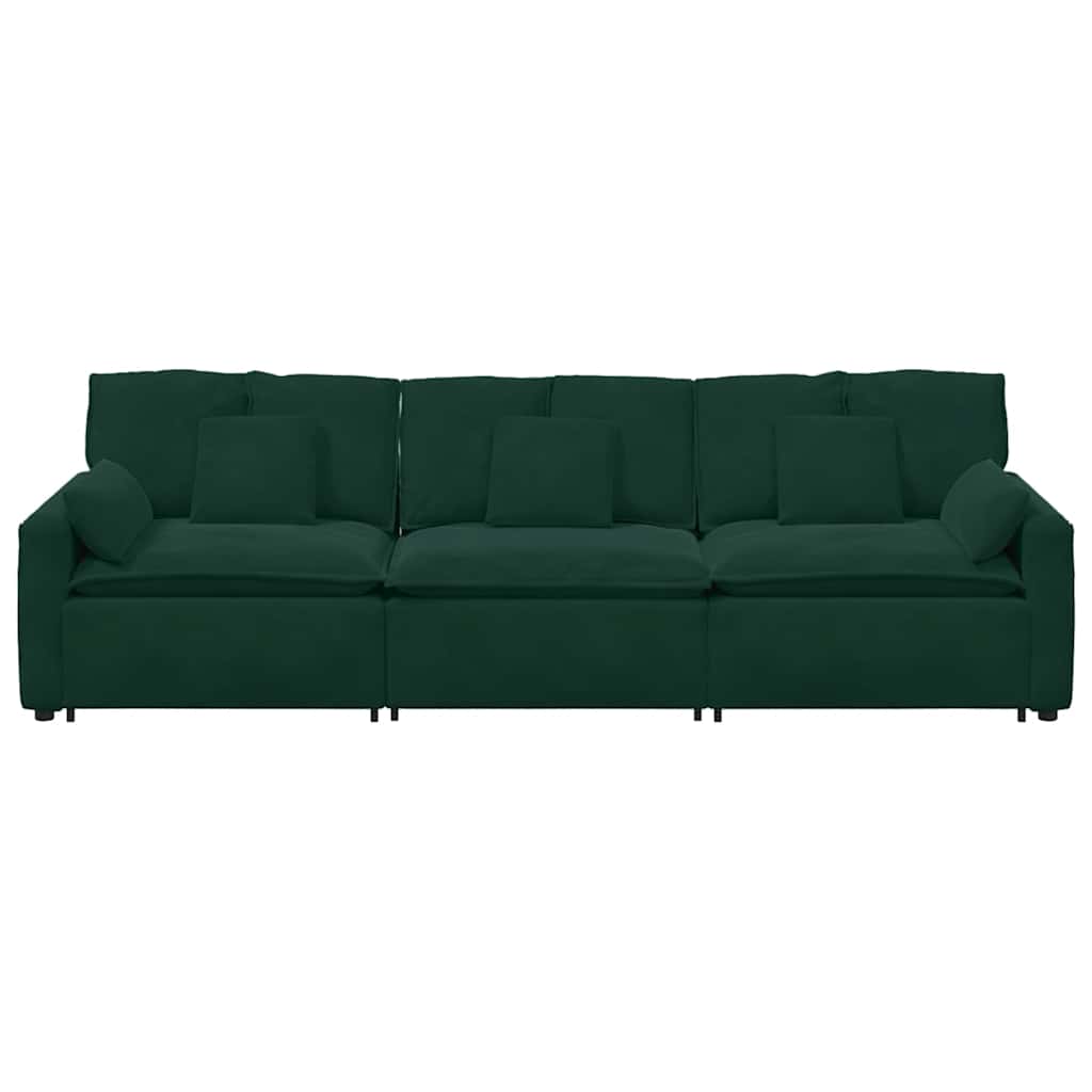 Modulares Sofa mit Kissen Dunkelgrün