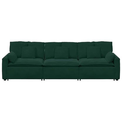 Modulares Sofa mit Kissen Dunkelgrün