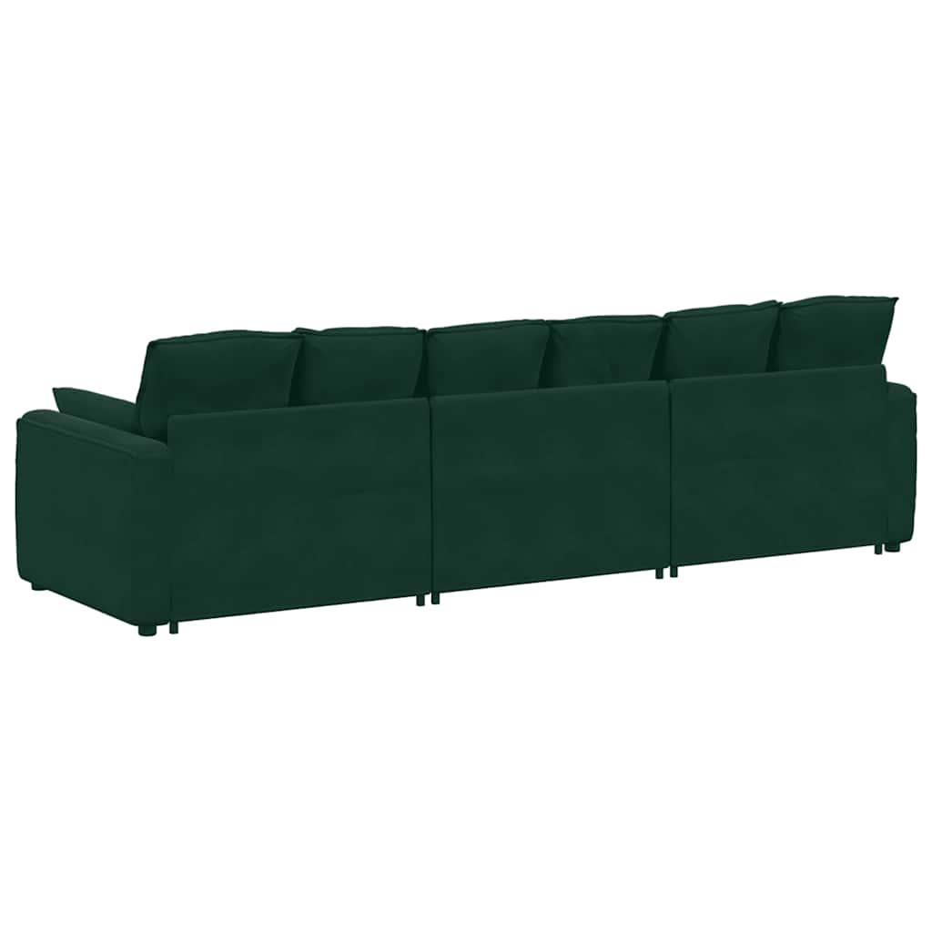 Modulares Sofa mit Kissen Dunkelgrün