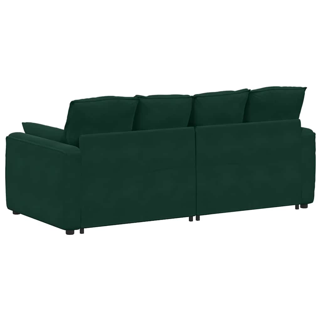 Modulares Sofa mit Kissen Dunkelgrün