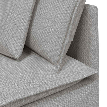 Modulares Sofa mit Kissen Stoff Wolkengrau