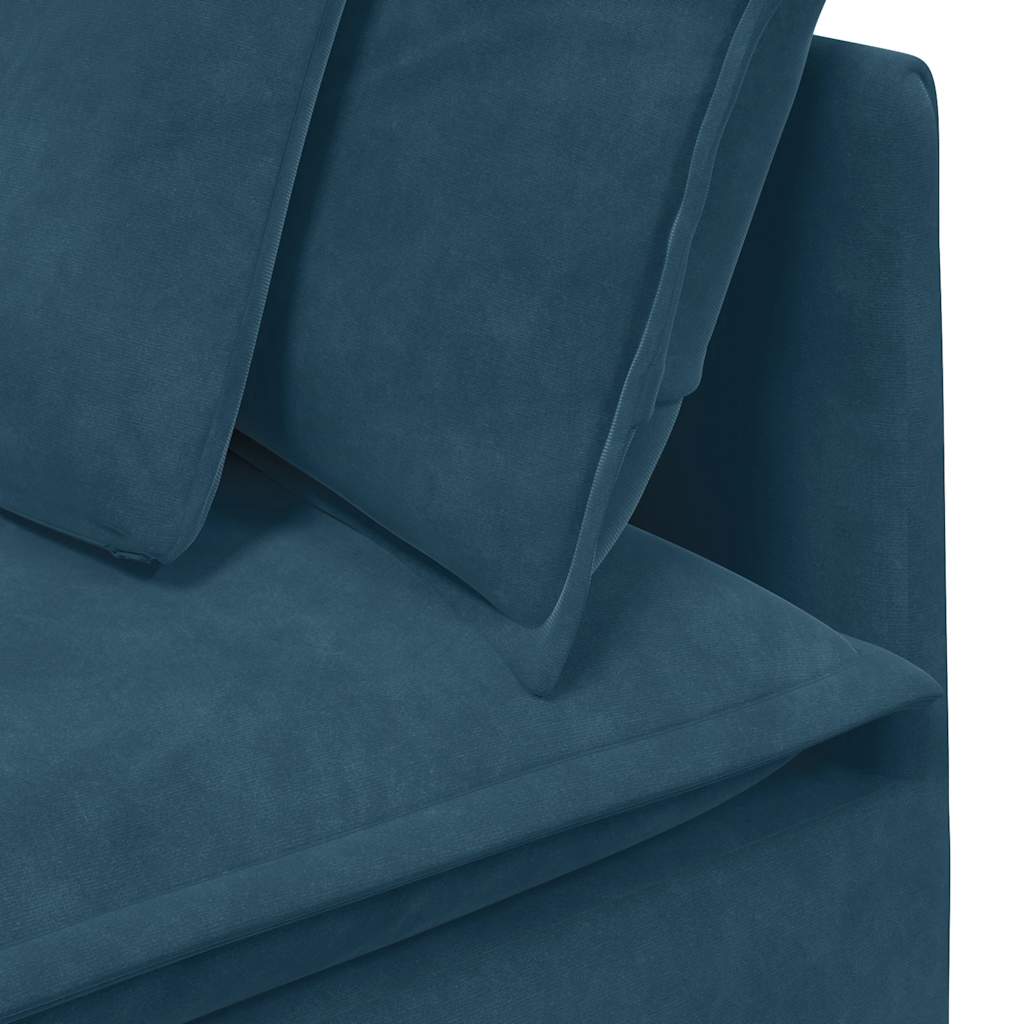 vidaXL Modulares Sofa mit Kissen Samt Blau