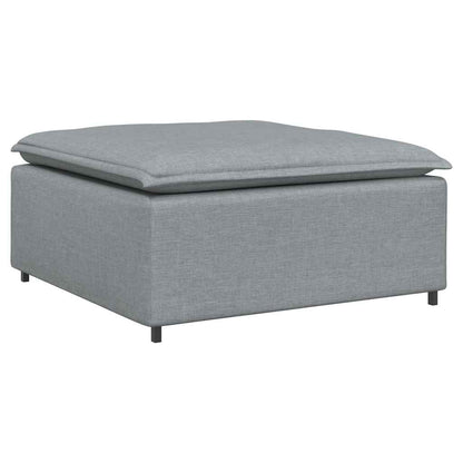 vidaXL Modulares Sofa mit Fußhocker Kissen Stoff Hellgrau